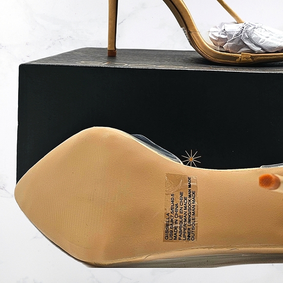 SHOE DAZZLE - Gissella - Clear Heels Ankle Strap Stiletto Pumps - Size 9.5 - Picture 3 of 12